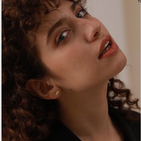 New 18K Gold Silver Twisted Stud Earrings - Picture 5 of 17